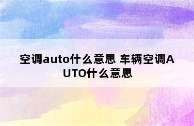 空调auto什么意思 车辆空调AUTO什么意思